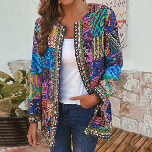 ETHNIC STYLE LONG SLEEVED CARDIGANS JACKET / WD-0111 - ETHNIC STYLE LONG SLEEVED CARDIGANS JACKET