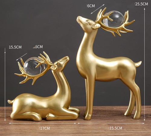 GOLDEN DEER LARGE RESIN / HM-0074 - GOLDEN DEER LARGE RESIN Size: 15.5*6*17cm 6*25.5*15.5 cm Weight: 1.16 kg