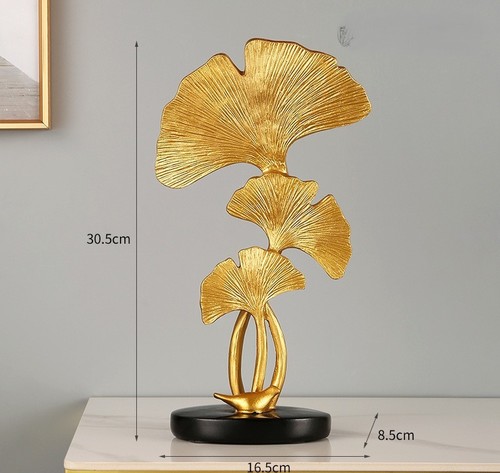 THREE GINKGO LEAVES RESIN / HM-0075 - LIVING ROOM DECORATION Color: Gold Size: 30.5*16.5*8.5 cm Weight: 0.62 kg