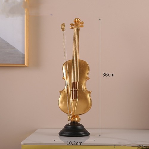 VIOLIN GOLD RESIN / HM-0078 - LIVING ROOM DECORATION Size: 10.2*36 cm Weight: 0.6 kg