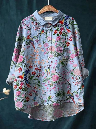 LOOSE PRINTED CASUAL SHIRT / WD-0123 - LOOSE PRINTED CASUAL SHIRT