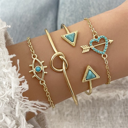 4 PIECE BRACELET FASHION JEWELRY / WA-0062 - 4 PIECE BRACELET FASHION JEWELRY