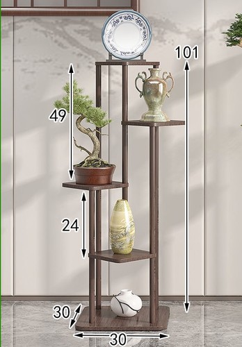 FLOWER RACK 5 LAYERS / HM-0112 - FLOWER RACK 5 LAYERS Color: Yashi No. 1 Walnut