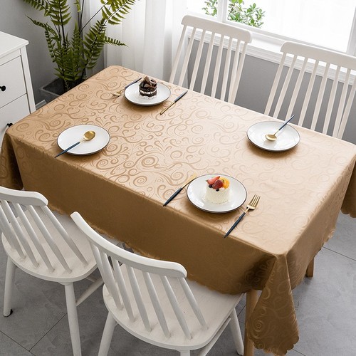 WATER PROOF TABLECLOTH SIZE 140X180CM / KN-0087 - COLOR FENGLING COFFEE WATER PROOF TABLECLOTH SIZE 140X180CM