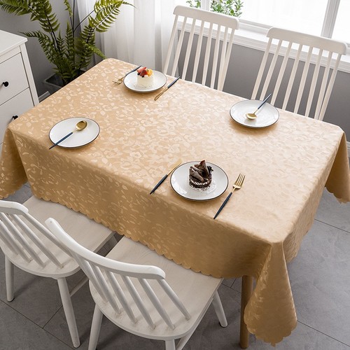 WATER PROOF TABLECLOTH SIZE 140X180CM / KN-0088 - COLOR HIBISCUS CHAMPAGNE WATER PROOF TABLECLOTH SIZE 140X180CM