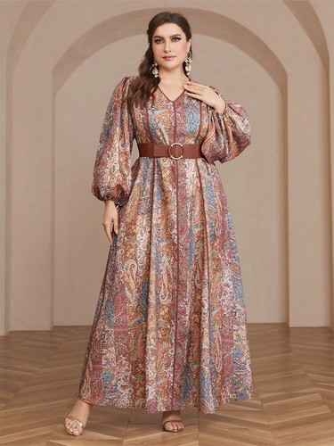 ETHNIC STYLE DRESS / WD-0135 - COLOR MULTICOLOR ETHNIC STYLE LONG DRESS
