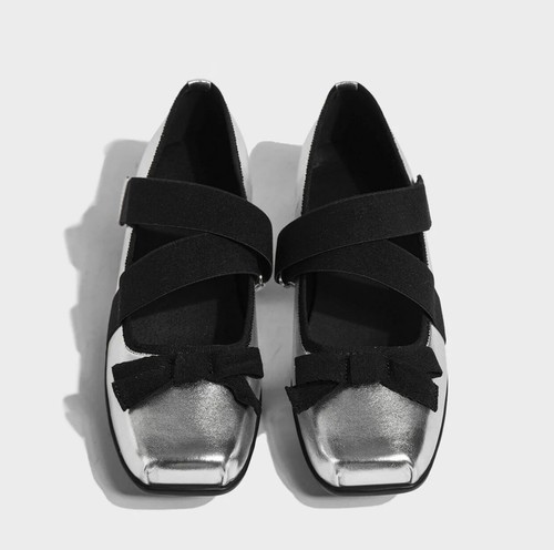 SHALLOW STYLE FLAT SHOES / WS-0011 - COLOR SILVER SHALLOW STYLE FLAT SHOES
