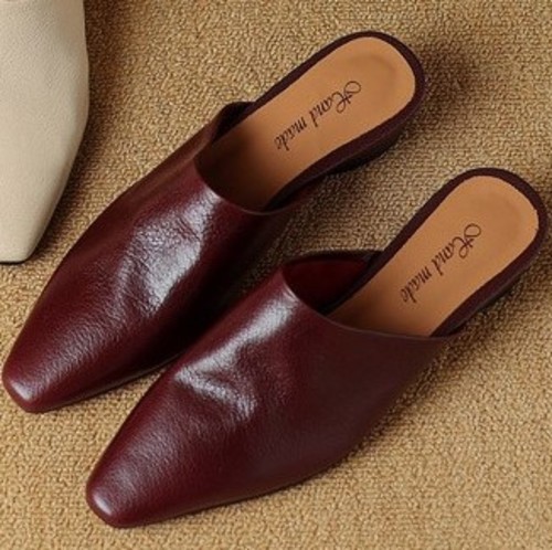 GENUINE FULL LEATHER LOW HEEL SHOES / WS-0016 - GENUINE FULL LEATHER LOW HEEL SHOES