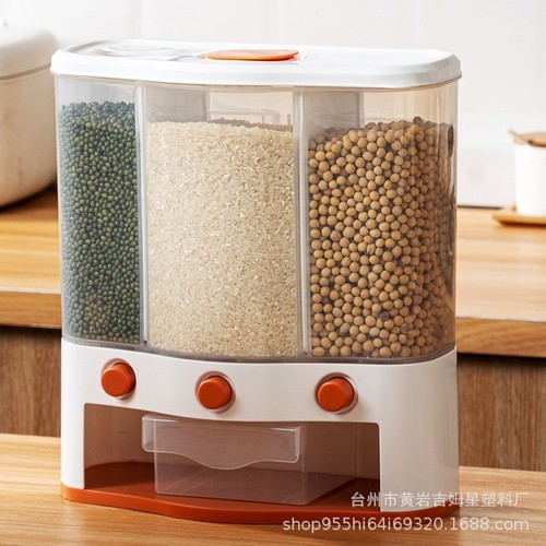GRAINS AND RICE DISPENSER / KN-0133 - 33x17x36cm GRAINS AND RICE DISPENSER Color: Orange