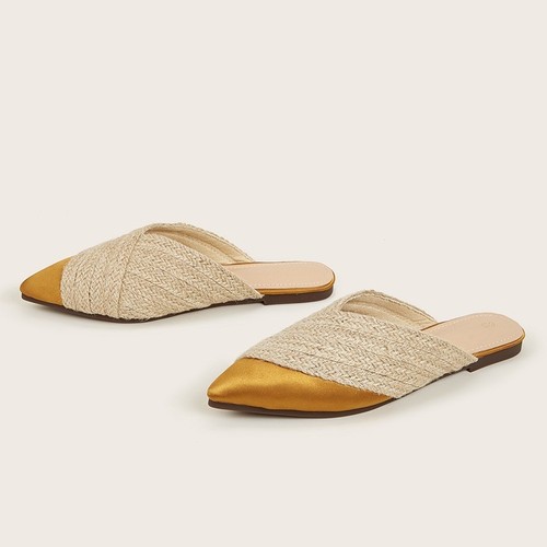COLOR GOLD ROPE DESIGN SANDALS / WS-0029 - COLOR GOLD ROPE DESIGN SANDALS