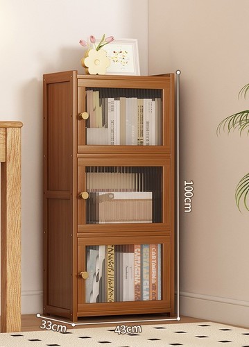 3 LAYER BOOKSHELF / HM-0114 - 3 LAYER BOOKSHELF Color: Brown Acrylic Door