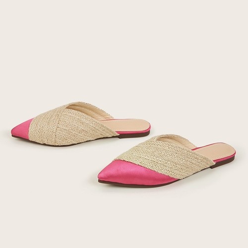 COLOR PINK ROPE DESIGN SANDALS / WS-0036 - COLOR PINK ROPE DESIGN SANDALS