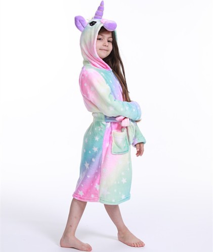 BATHROBE FOR GIRLS / BR-0021 - COLORFUL LONG SLEEVE BATHROBE FOR GIRLS