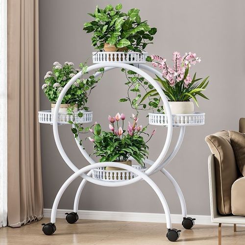 FLOWER POT RACK- SMALL 4 LAYERS / HM-0118 - FLOWER POT RACK- SMALL 4 LAYERS Color: Simple White
