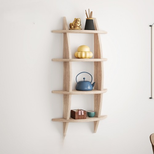 WALL-MOUNTED RACK / HM-0119 - Wall-mounted rack Color : Light Burnt Paulownia 90*56 cm