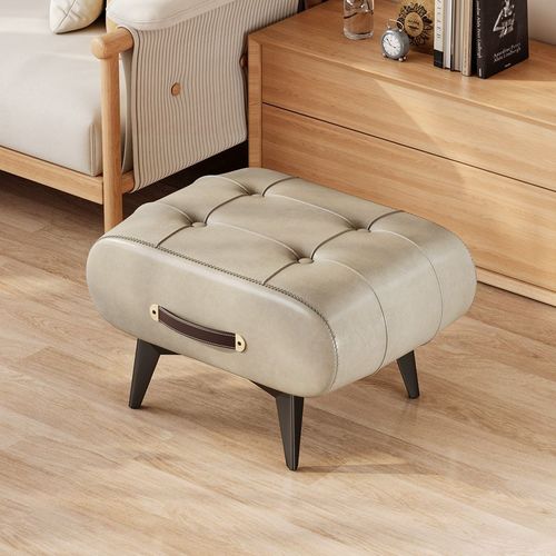 FOOTSTOLL SOFT SEAT / HM-0125 - FOOTSTOLL SOFT SEAT Color: Light Grey
