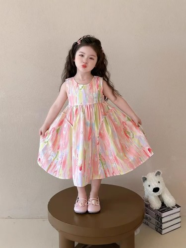 110CM COLORFUL SLEEVELESS DRESS / BB-0197 - 110CM COLORFUL SLEEVELESS DRESS
