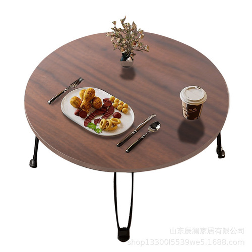 ROUND COFFEE TABLE FOLDING / HM-0127 - ROUND COFFEE TABLE FOLDING Color: Black Walnut Size: 60*30cm