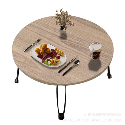 ROUND COFFEE TABLE FOLDING / HM-0128 - ROUND COFFEE TABLE FOLDING Color: Gray wood grain Size: 60*30 cm