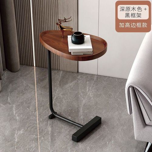 SIDE TABLE SMALL / HM-0131 - Side table small Color : Matte Black Legs + Black Walnut (Grooved)
