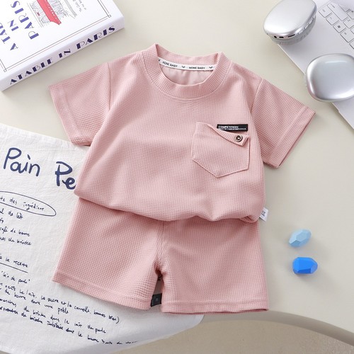 80CM 2 PIECE SHIRT AND SHORT FOR BOYS / BY-0003 - COLOR PINK 80CM 2 PIECE SHIRT AND SHORT FOR BOYS