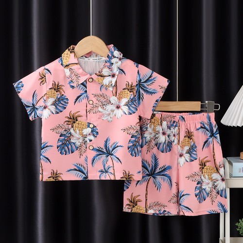 90CM 2 PIECE SHORT SLEEVED SHIRT AND SHORT / BY-0015 - COLOR PINK AND BLUE 90CM 2 PIECE SHORT SLEEVED SHIRT AND SHORT
