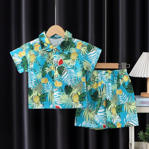 120CM 2 PIECE SHORT SLEEVED SHIRT AND SHORT / BY-0024 - COLOR BLUE AND GREEN 120CM 2 PIECE SHORT SLEEVED SHIRT AND SHORT