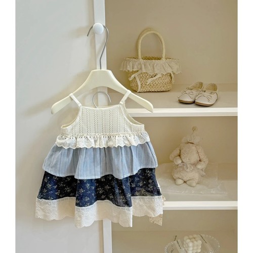 FLORAL SUMMER VEST DRESS FOR GIRLS / BB-0202 - SUMMER VEST DRESS FOR GIRLS