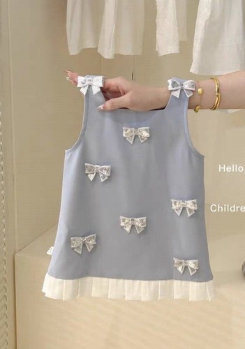 BLUE BUTTERFLY SUMMER VEST DRESS FOR GIRLS / BB-0206 - BLUE BUTTERFLY SUMMER VEST DRESS FOR GIRLS