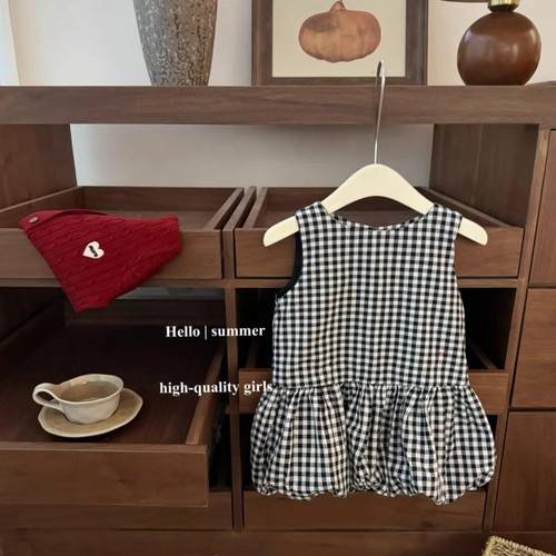 BLACK SUMMER VEST DRESS FOR GIRLS / BB-0209 - BLACK SUMMER VEST DRESS FOR GIRLS