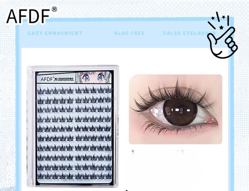 ROUND FACE EYELASHES / MU-0021 - GLUE- FREE SINGLE BOX + TWEEZERS