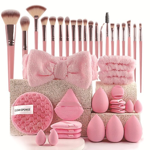 POWDER PUFF SET 40 PCS- PINK / MU-0026 - POWDER PUFF SET 40 PCS- PINK