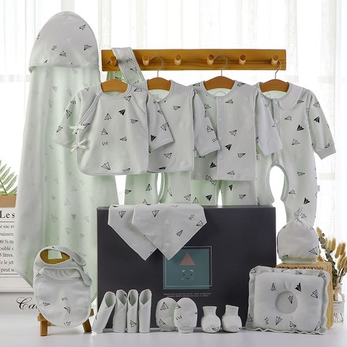 18 PIECE SET COLOR LIGHT GREEN DRESS FOR NEW BORN BABIES / BB-0008 - 18 PIECE SET COLOR LIGHT GREEN DRESS FOR NEW BORN BABIES