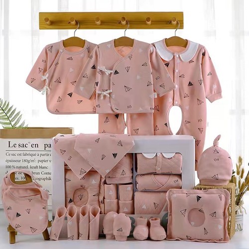 18 PIECE SET COLOR PINK DRESS FOR NEW BORN BABIES / BB-0009 - 18 PIECE SET COLOR PINK DRESS FOR NEW BORN BABIES