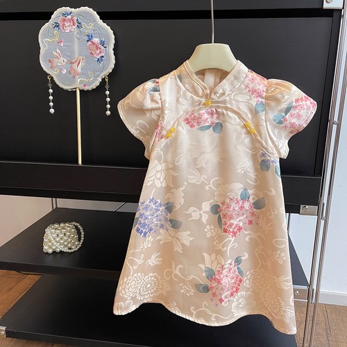CHINESE STYLE DRESS / BB-239 - COLOR POLYESTER WITH LINING CHINESE STYLE DRESS