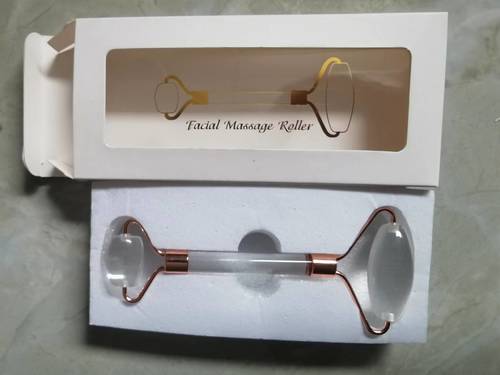 FACIAL DOUBLE- HEAD JADE ROLLER / MU-0051 - Color: CRYSTAL