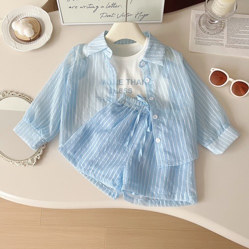 COLOR BLUE THREE-PIECE SET NEW SUMMER STYLE CLOTHES / BB-0241 - COLOR BLUE THREE-PIECE SET NEW SUMMER STYLE CLOTHES