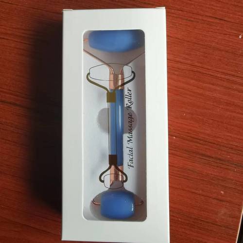 FACIAL DOUBLE-HEAD JADE ROLLER / MU-0058 - Color: Sapphire