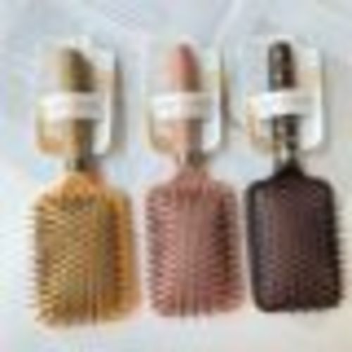 HAIR STRAIGHTENING COMB 3 PIECES / MU-0065 - LEATHER HANDLE AIR-BAG COMB COLOR: 2117 MIXED COLOR