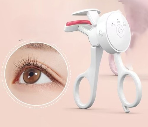 ELECTRONIC HEATING EYELASH CURLER / MU-0072 - Fast heating to shape and curl eyelashes. Color: Ceramic white