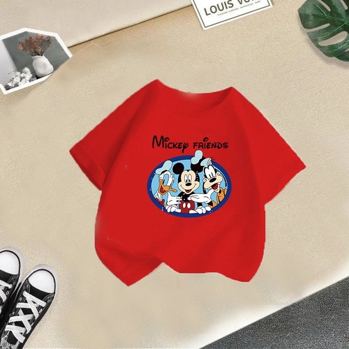 RED MICKEY MOUSE SHORT SLEEVE T-SHIRT COTTON / BB-0040 - RED MICKEY MOUSE SHORT SLEEVE T-SHIRT COTTON