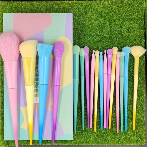 MAKEUP BRUSH SET 17 PIECES IN GIFT BOX / MU-0078 - CANDY-COLOR