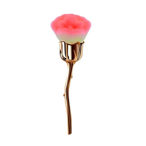 ROSE FLOWER BRUSH / MU-0085 - Color: Gold handle yellow