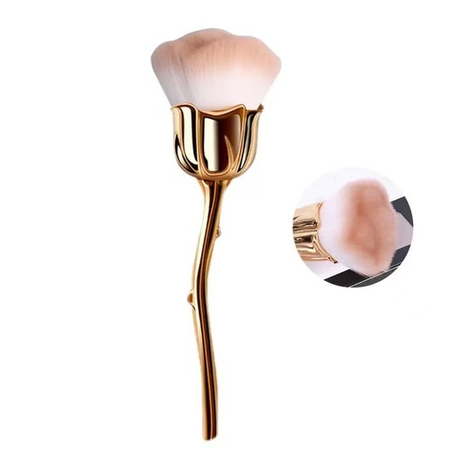ROSE FLOWER BRUSH / MU-0086 - Color: Rose gold handle brown