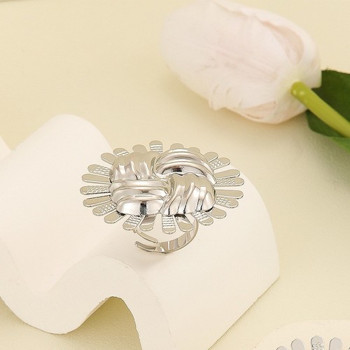 COLOR SILVER FASHIONABLE SUNFLOWER RING / WA-0076 - COLOR SILVER FASHIONABLE SUNFLOWER RING