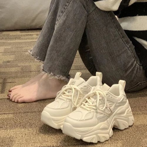 THICK-SOLED SHOES / WS-0049 - Color: Off-white Size: 35, 36, 37, 38
