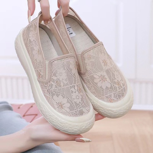 ETHNIC STYLE CLOTH SHOES / WS-0059 - Color: Lace-up White Size: 36, 37, 38, 39, 40