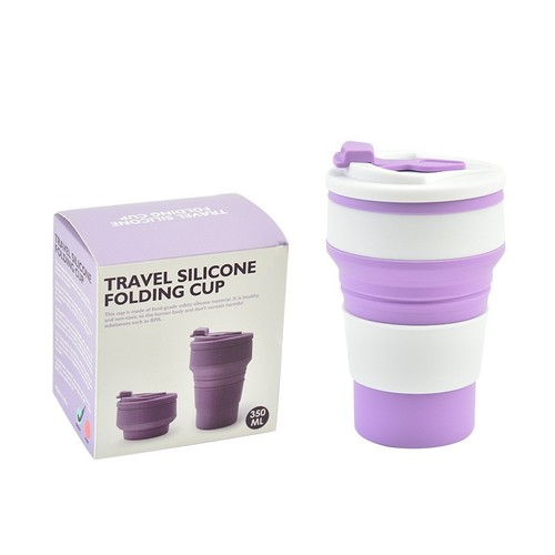 COLOR PURPLE SILICONE COFFEE CUP 350ml / KN-0128 - COLOR PURPLE SILICONE COFFEE CUP 350ml