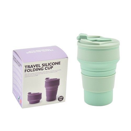 COLOR GREEN SILICONE COFFEE CUP 350ml / KN-0125 - COLOR GREEN SILICONE COFFEE CUP 350ml