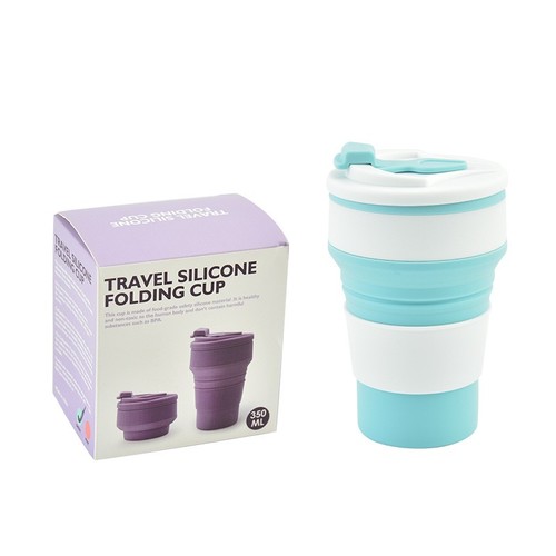 COLOR LIGHT BLUE SILICONE COFFEE CUP 350ml / KN-0126 - COLOR LIGHT BLUE SILICONE COFFEE CUP 350ml